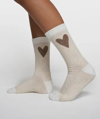10DAYS socks heart 20-936-6201 soft white melee