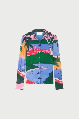 Fabienne Chapot Kevis blouse CLTBLS30 Marina Blue/Evergreen