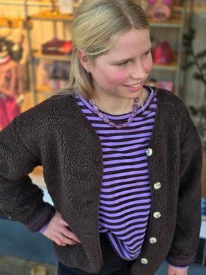 Aline - teddy jacket donkerbruin