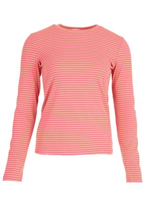 Aline - t-shirt streep coral pink