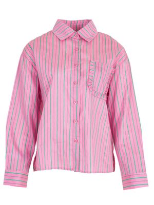 Aline - blouse rose streep ruches