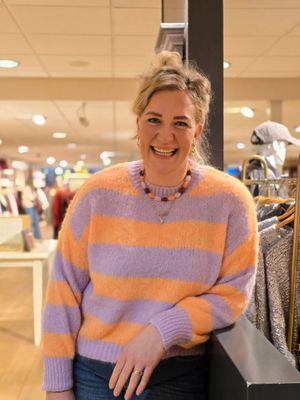 Aline - pullover stripe peach/lila