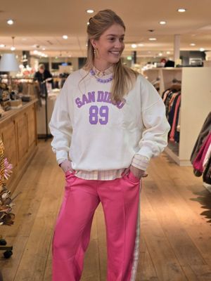 Aline - rose broek met bies Aline - rose broek met bies