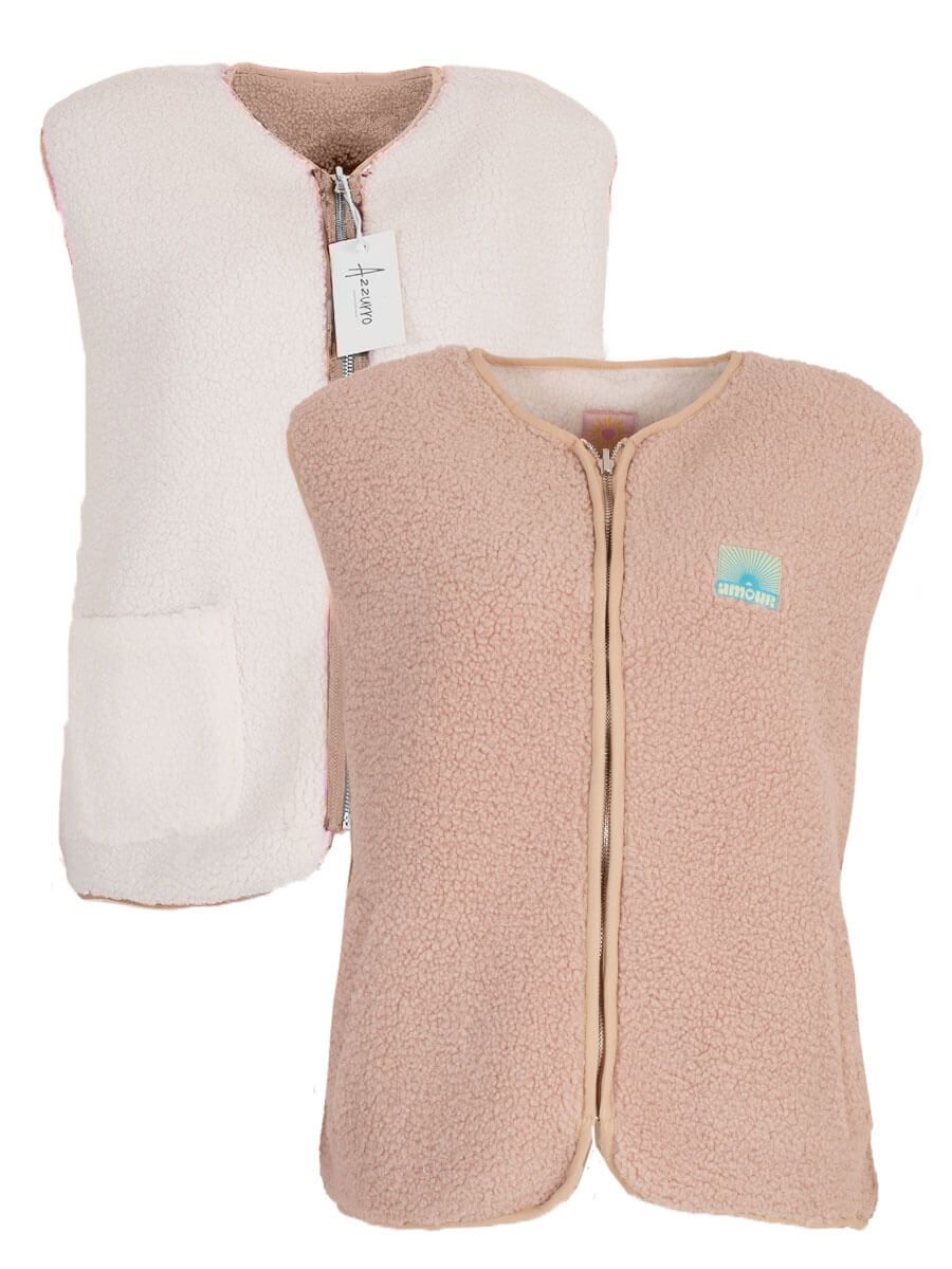Aline - reversible gilet borg beige/sand