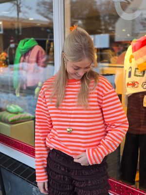 Aline - striped sweater Iris orange/pink