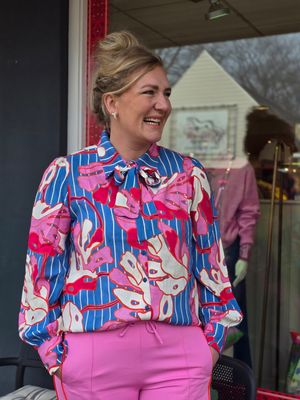 Pom Amsterdam blouse SP9500 urban flora stripe