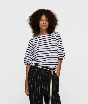 10DAYS balloon tee 20-742-6201 white/black