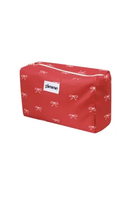 Aline toilettas strikjes rood