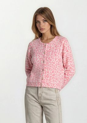 Aline - vestje panterprint zacht rose