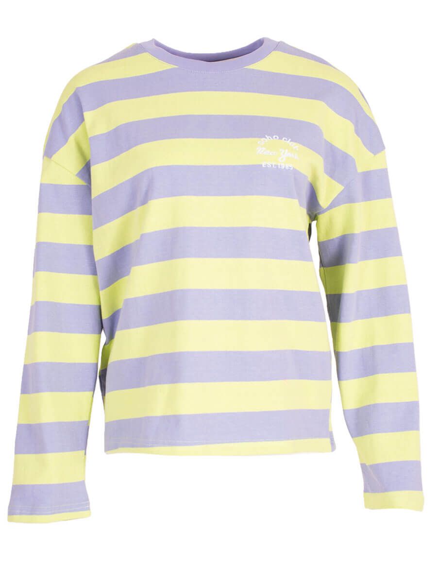 Aline - sweater longsleeve streep lime/lilac Aline - sweater longsleeve streep lime/lilac