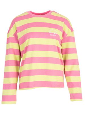 Aline - sweater longsleeve streep in pink met lime