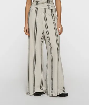 10DAYS wide leg jogger stripes 20-011-6202 soft white melee