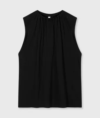 10DAYS pleated top jersey 20-457-6202 black