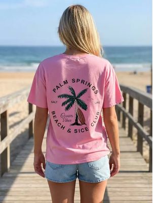 Aline t-shirt Palm Spring roze