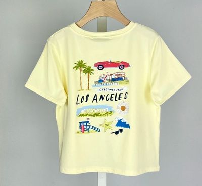 Aline - t-shirt kids Los Angeles geel