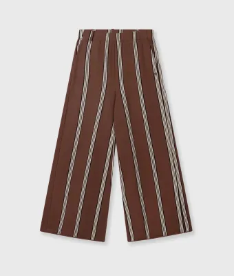10DAYS wide leg jogger stripes 20-011-6202 deep brown
