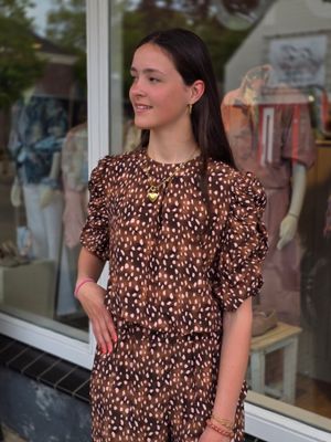 Azzurro - set blouse met broek bruin
