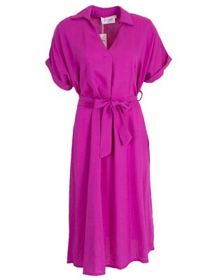 Aline - jurk ceintuur magenta
