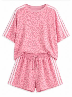 Aline - set short en top rose