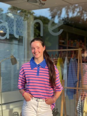 Aline - striped polo A-9164 Blue