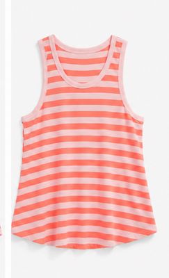 Aline - top streep mouwloos koraal/roze