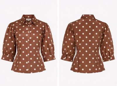 Aline - dot blouse A-93277 brown
