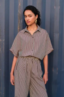 By-Bar sunny stripe blouse - burgundy stripe