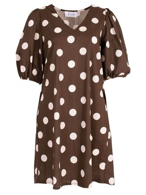 Aline - dot dress A-3844_16 brown
