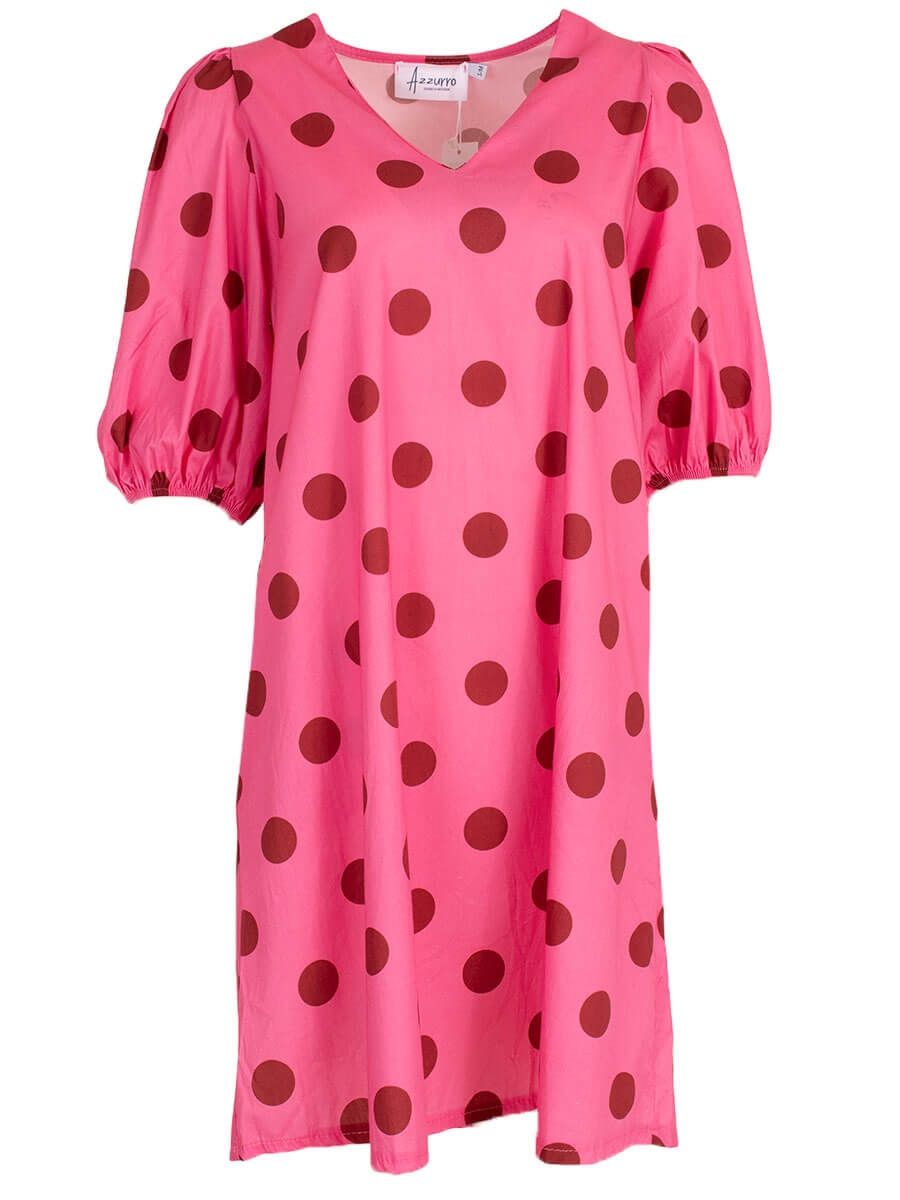 Aline - dot dress A-3844_16 fuchsia