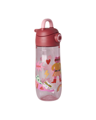 RICE - drinkfles hero print roze