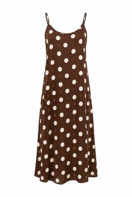 Aline - long dress A-8686 brown