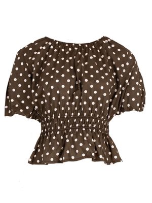 Aline - blouse little dots A-8770 D.Bruin Aline - blouse little dots A-8770 D.Bruin