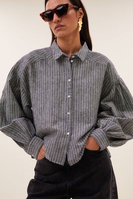 By-Bar Sarah stripe blouse 26412010 ash grey stripe By-Bar Sarah stripe blouse 26412010 ash grey stripe