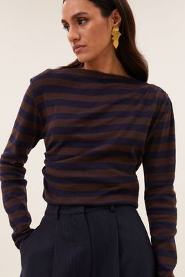 By-Bar Leya stripe top 26411118 coffee bean