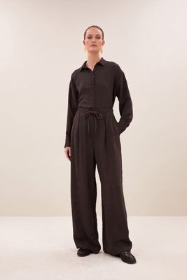 By-Bar Pelle satin pants 26418012 espresso