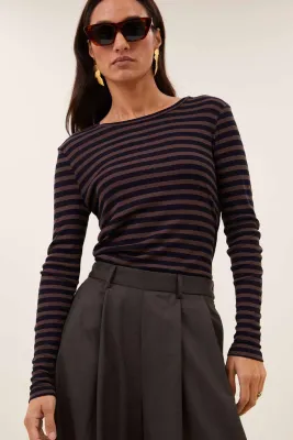 By-Bar basic ls rib top - deep stripe