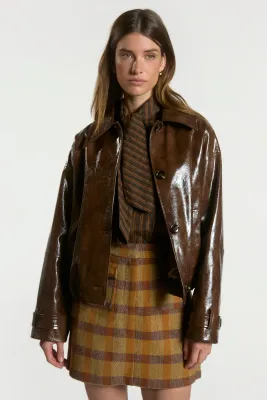 Aaiko - Carice PU jacket brown mocha