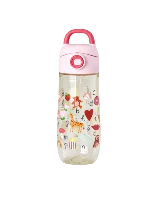 Rice - drinkfles ABC print Pink