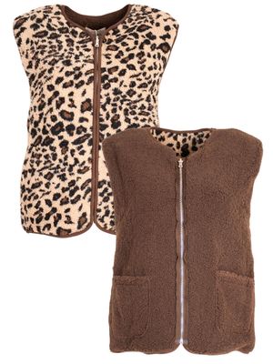 Aline - teddy gilet brown