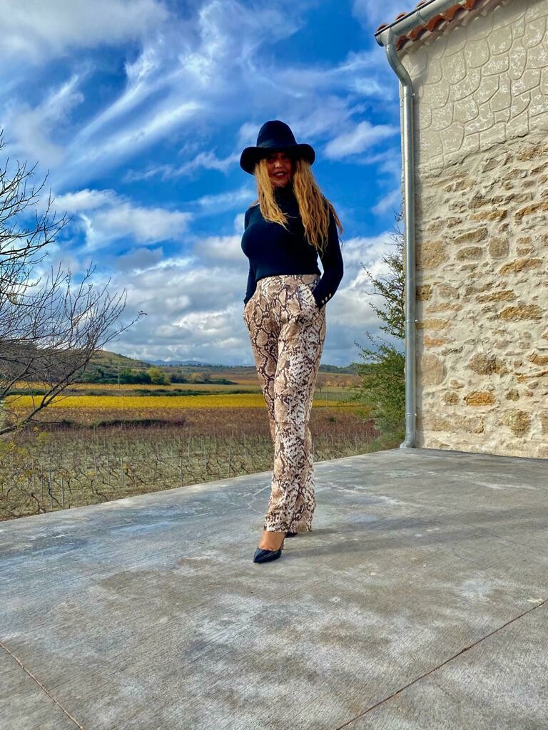 pantalon imprimé serpent
