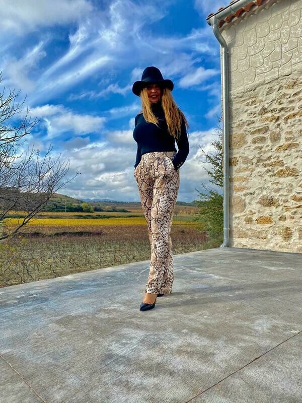 pantalon imprimé serpent