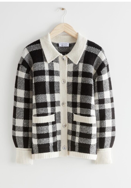 Relaxed Shell Button Jacquard Cardigan