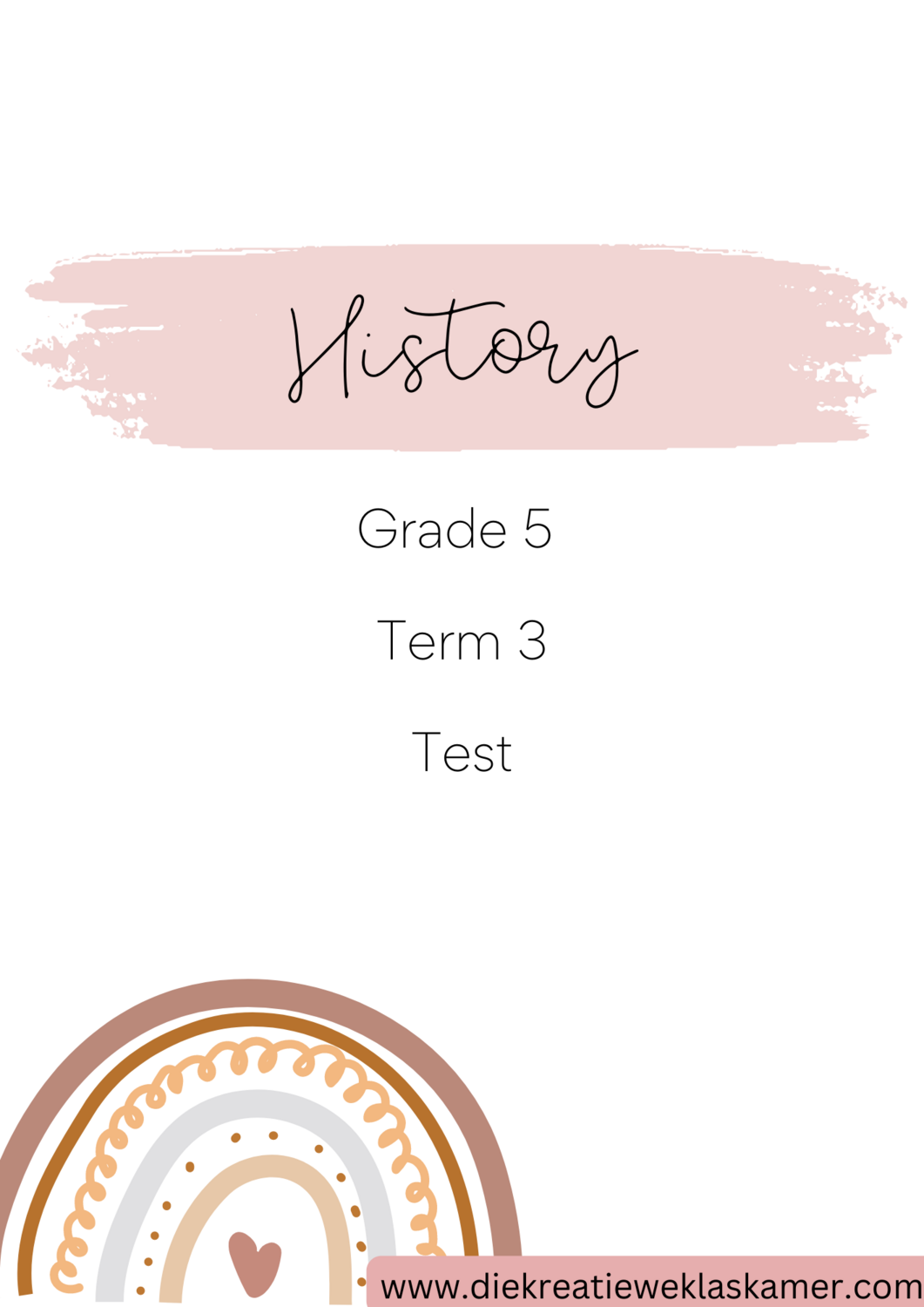 History Grade 5 Term 3 Test