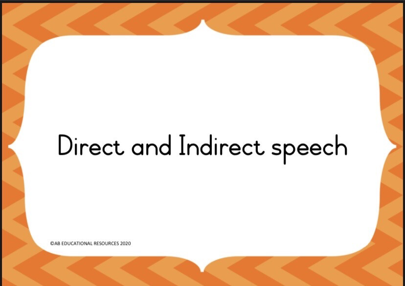 Direct And Indirect Speech Freebie