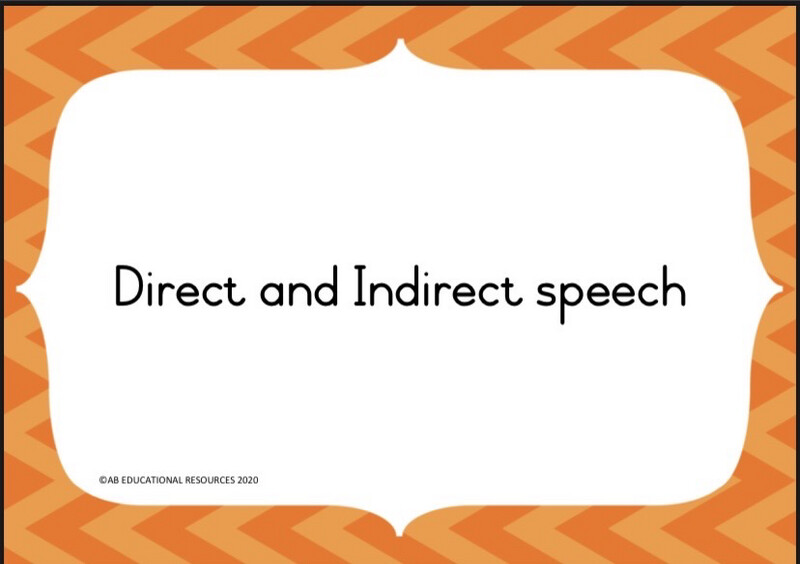 Direct And Indirect Speech Freebie