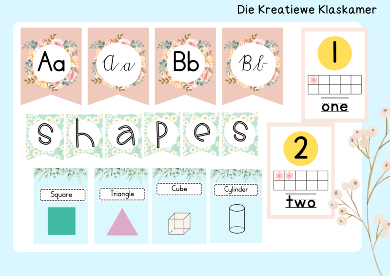 FLORAL Classroom theme - Foundation Phase (English)