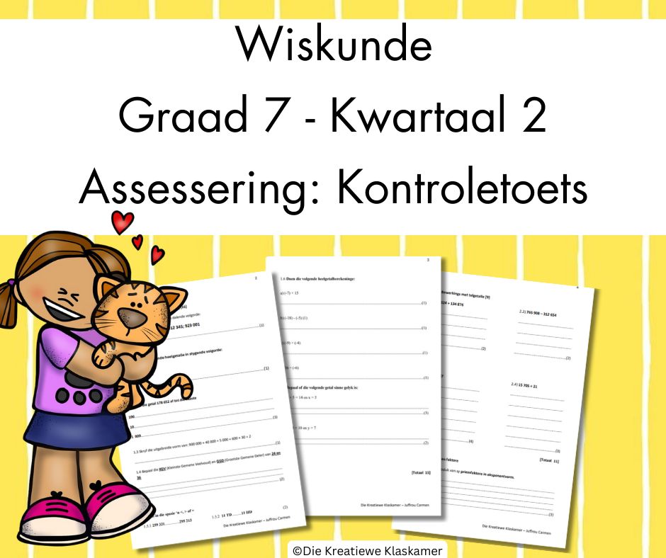 (2025) Wiskunde Graad 7 Kwartaal 2 - Kontroletoets