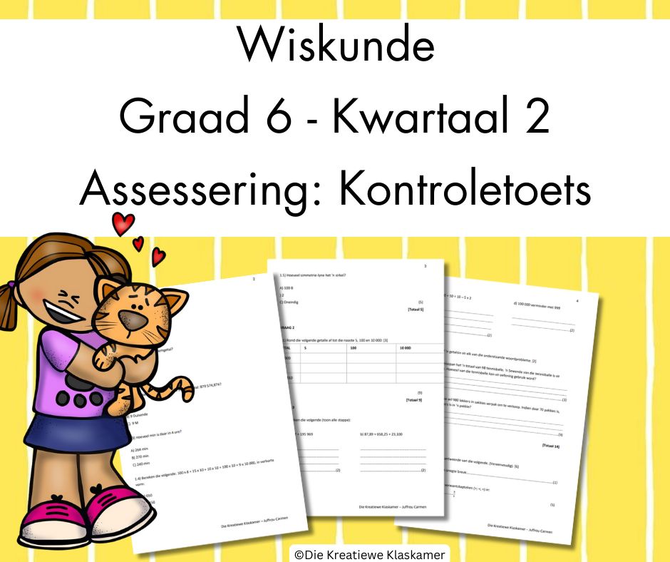 (2025) Wiskunde Graad 6 Kwartaal 2 - Kontroletoets