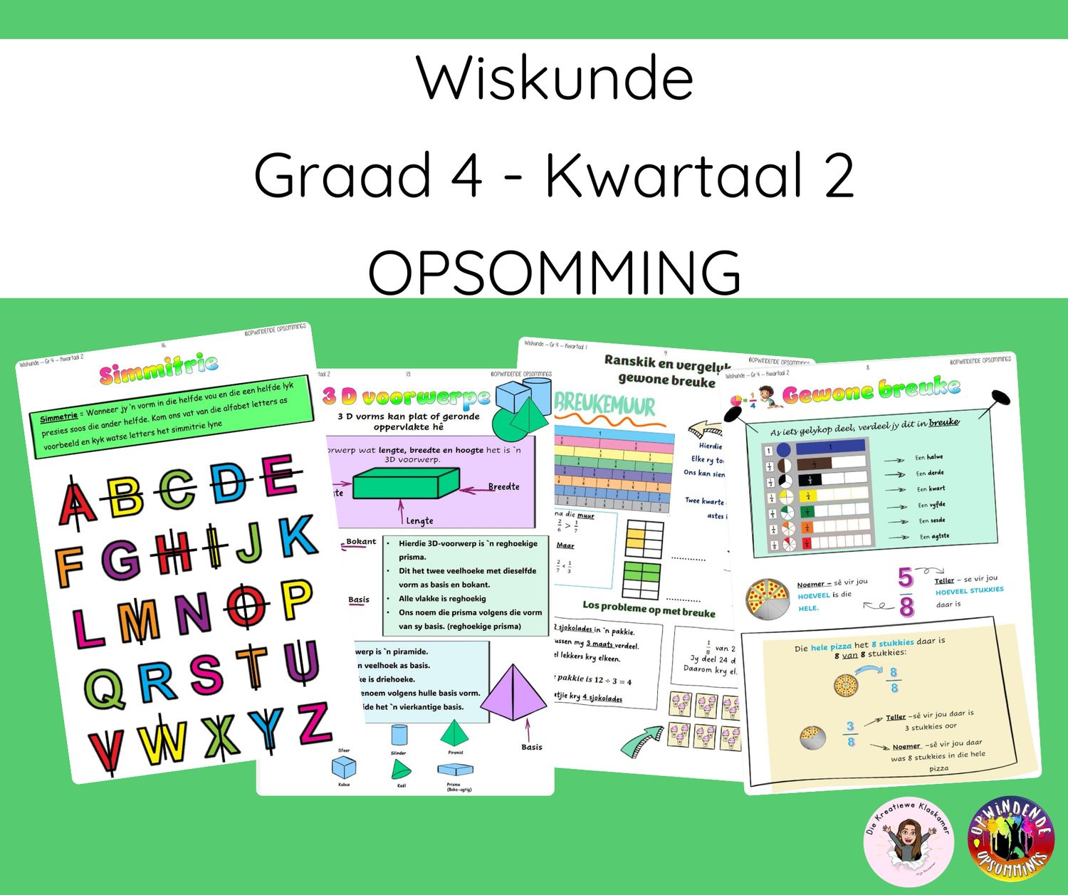 Wiskunde Graad 4 Kwartaal 2 - Opsomming