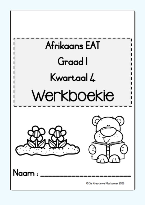 [2026] Afrikaans Eerste Addisionele Taal Graad 1 Kwartaal 4 -  Beplanning &amp; Werkboek